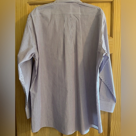 US Polo Assn. Men’s Purple and White Stripped Long Sleeve Button Shirt Size L - Picture 2 of 6